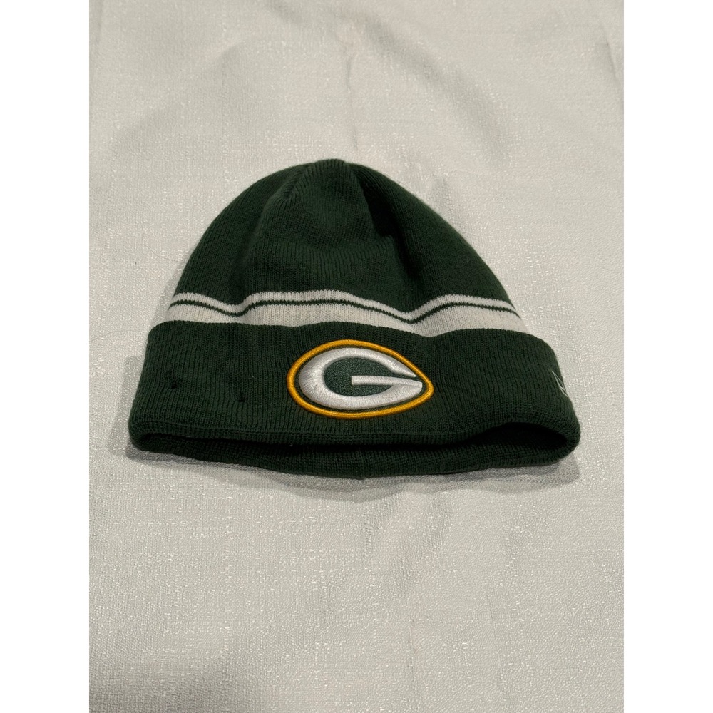 Green Bay Packers NFL New Era Knit Beanie Hat Green White Gold